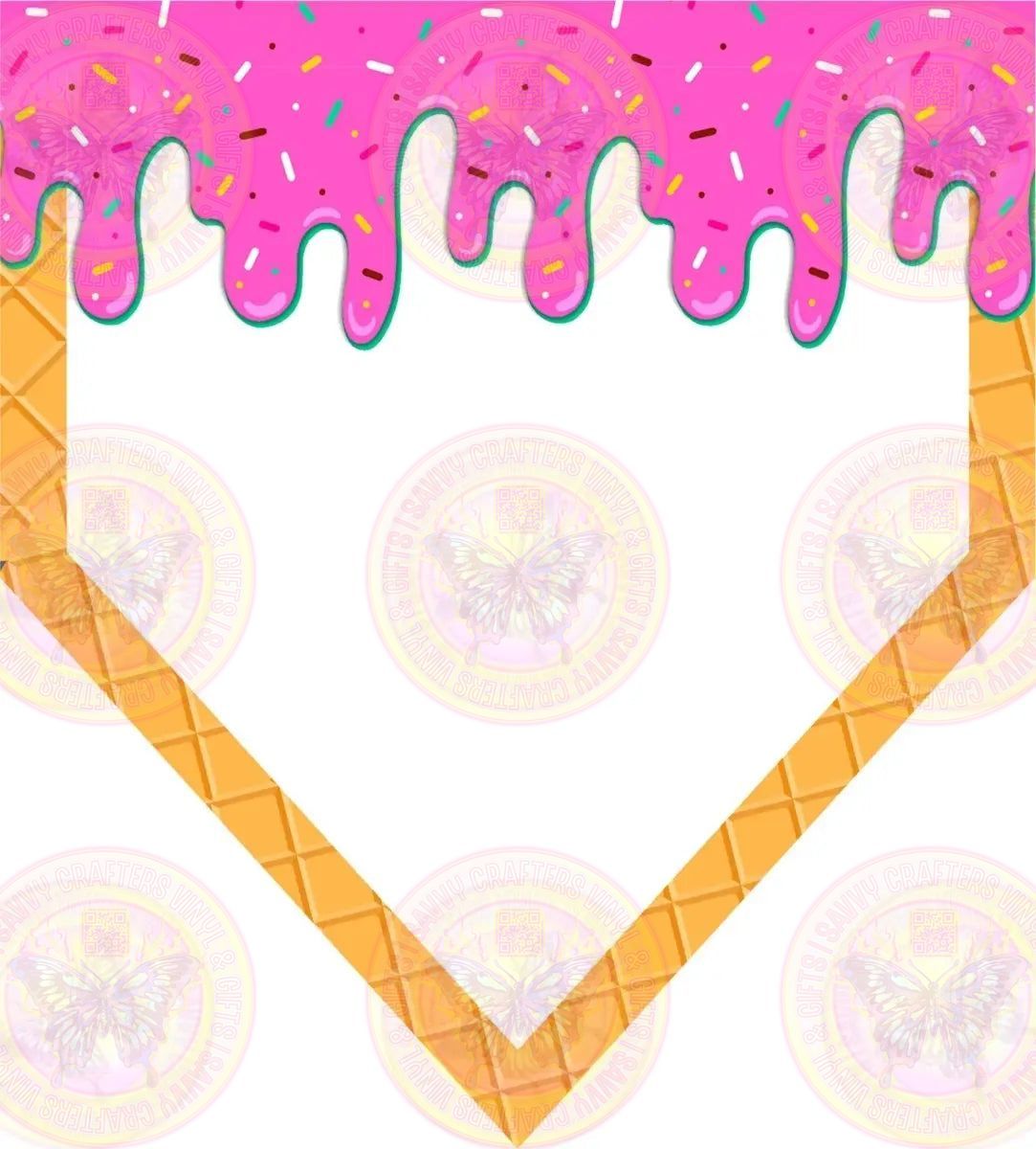 Homeplate Drip Hot Pink Sprinkles Transfer - Savvy Crafters Vinyl & Gifts