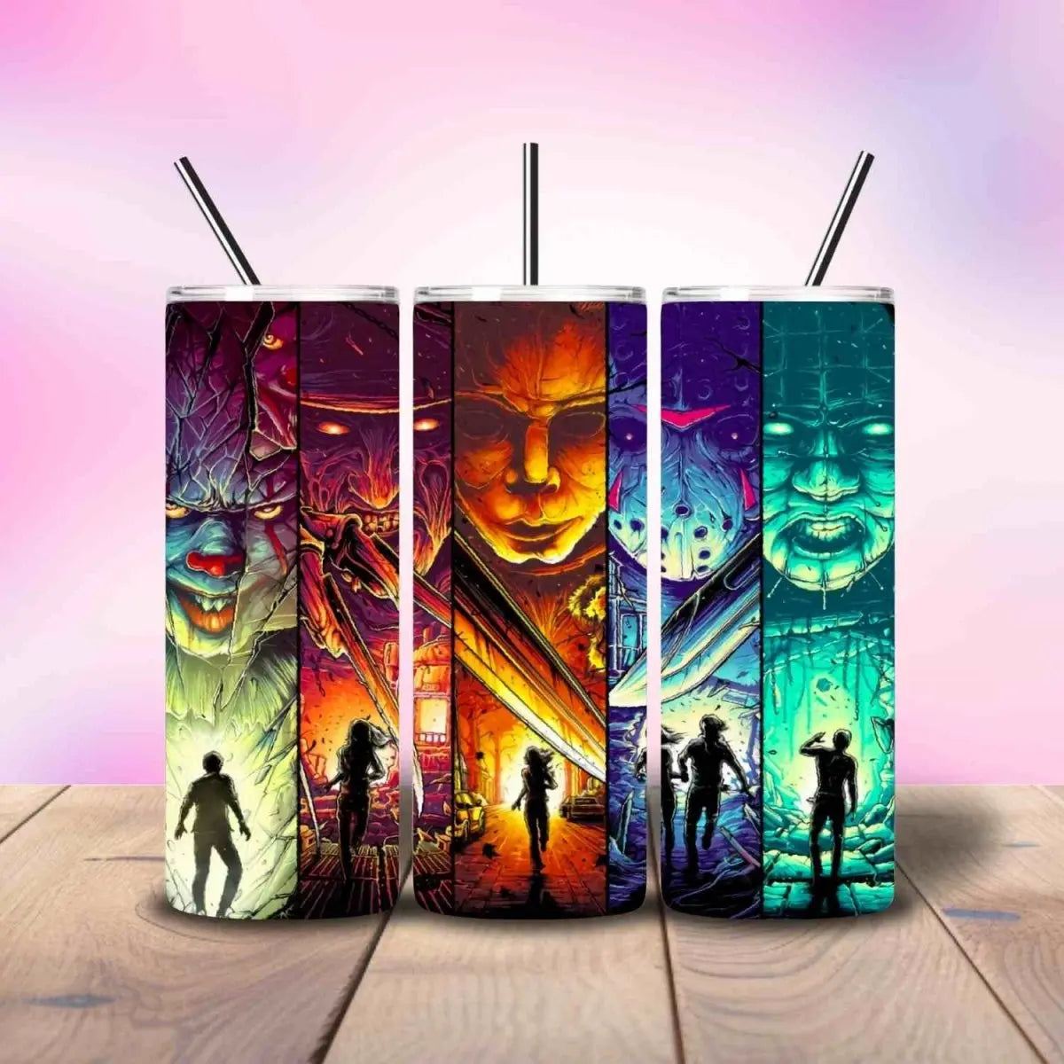 Horror Boys Stories POV Split Screen - Fully Completed Tumbler Skinny Straight 20/30oz - Savvy Crafters Vinyl & Gifts