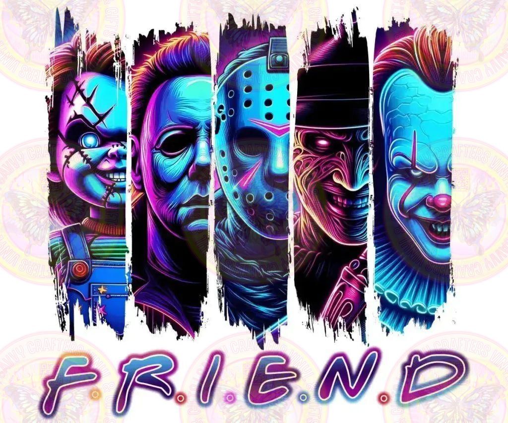 Horror Friends Peeking Neon - Savvy Crafters Vinyl & Gifts