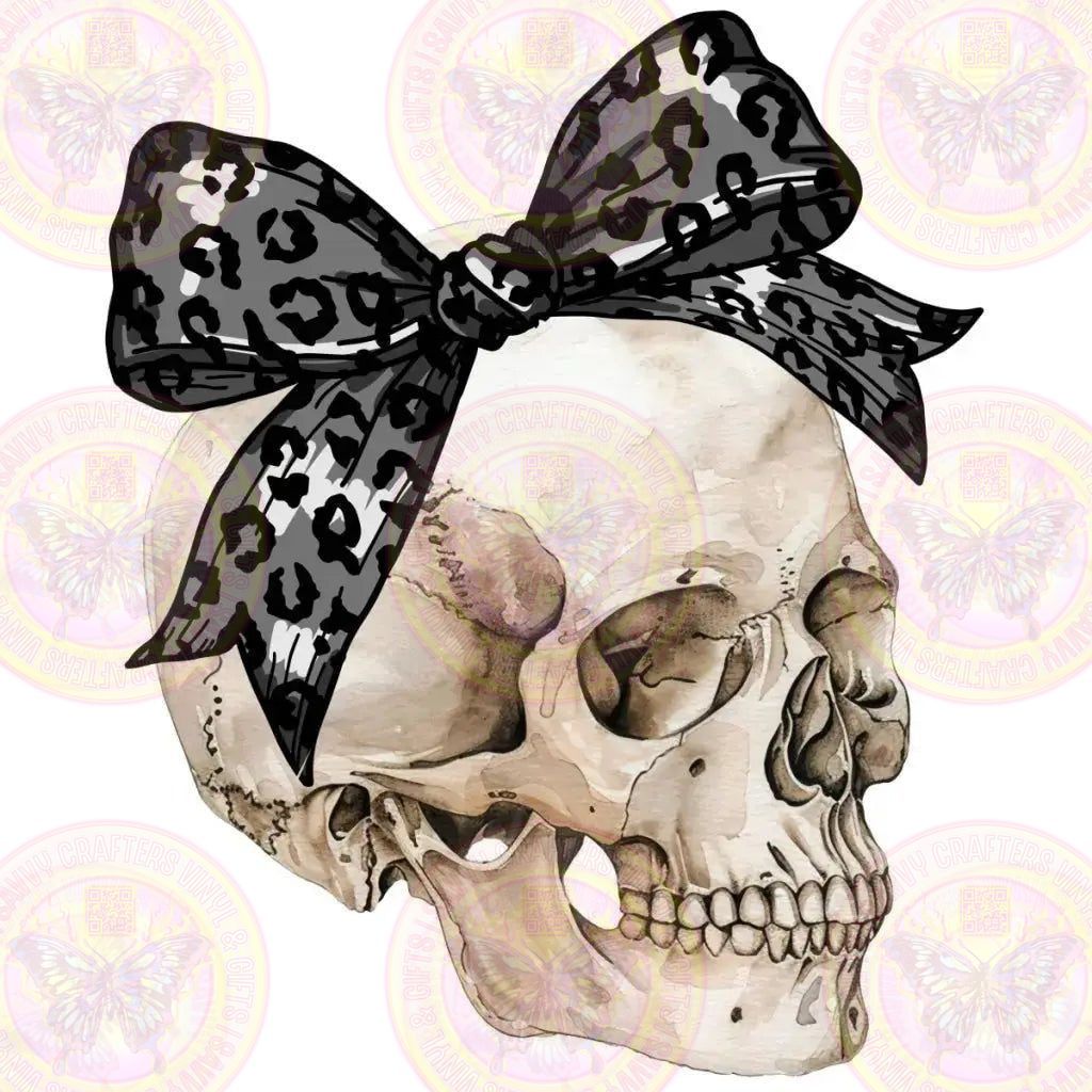 Horror Skull Coquette Patterned Black Bow - Savvy Crafters Vinyl & Gifts