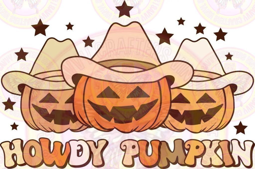 Howdy Pumpkin Black Stars - Savvy Crafters Vinyl & Gifts