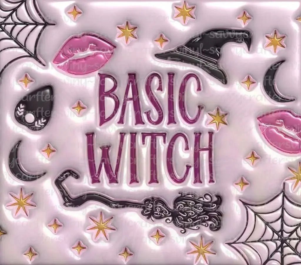 Inflated Basic Witch Wrap 20oz straight Tumbler wrap - Savvy Crafters Vinyl & Gifts
