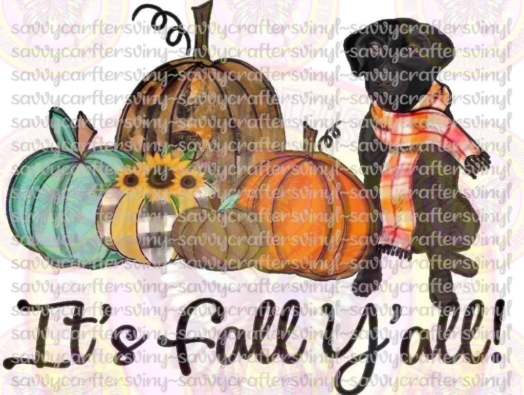 It's Fall Y'all Leopard Labrador - Savvy Crafters Vinyl & Gifts