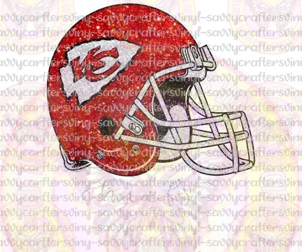 Kansas City Chiefs Glitter Helmet - Savvy Crafters Vinyl & Gifts