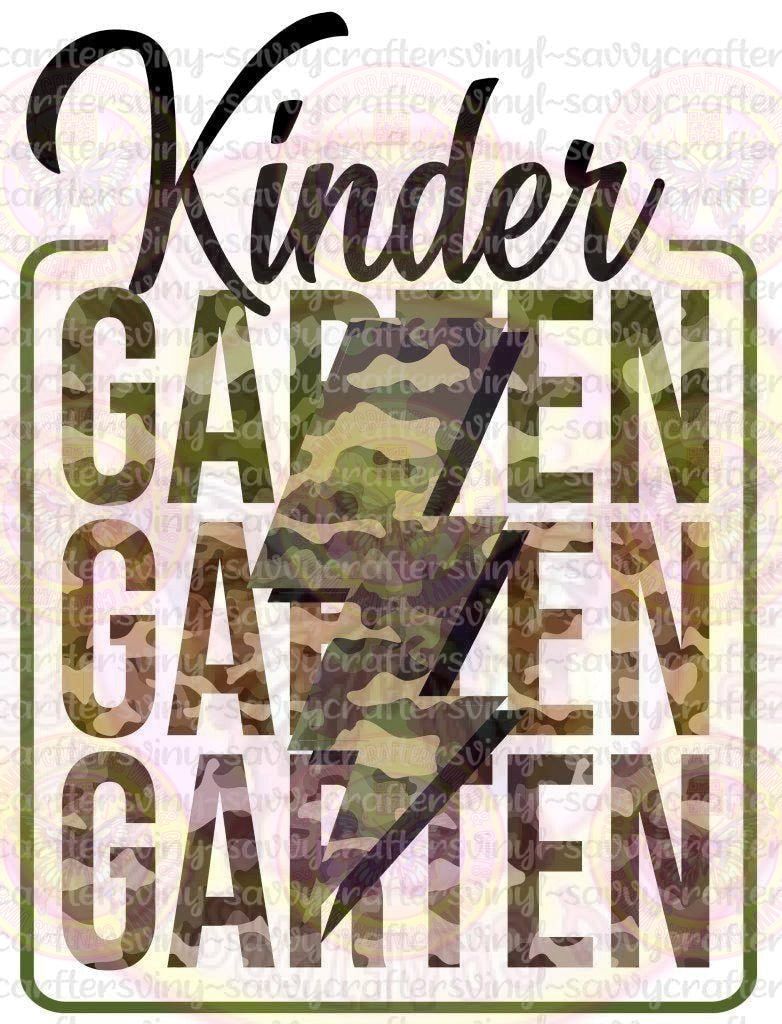 Kindergarten camo - Savvy Crafters Vinyl & Gifts
