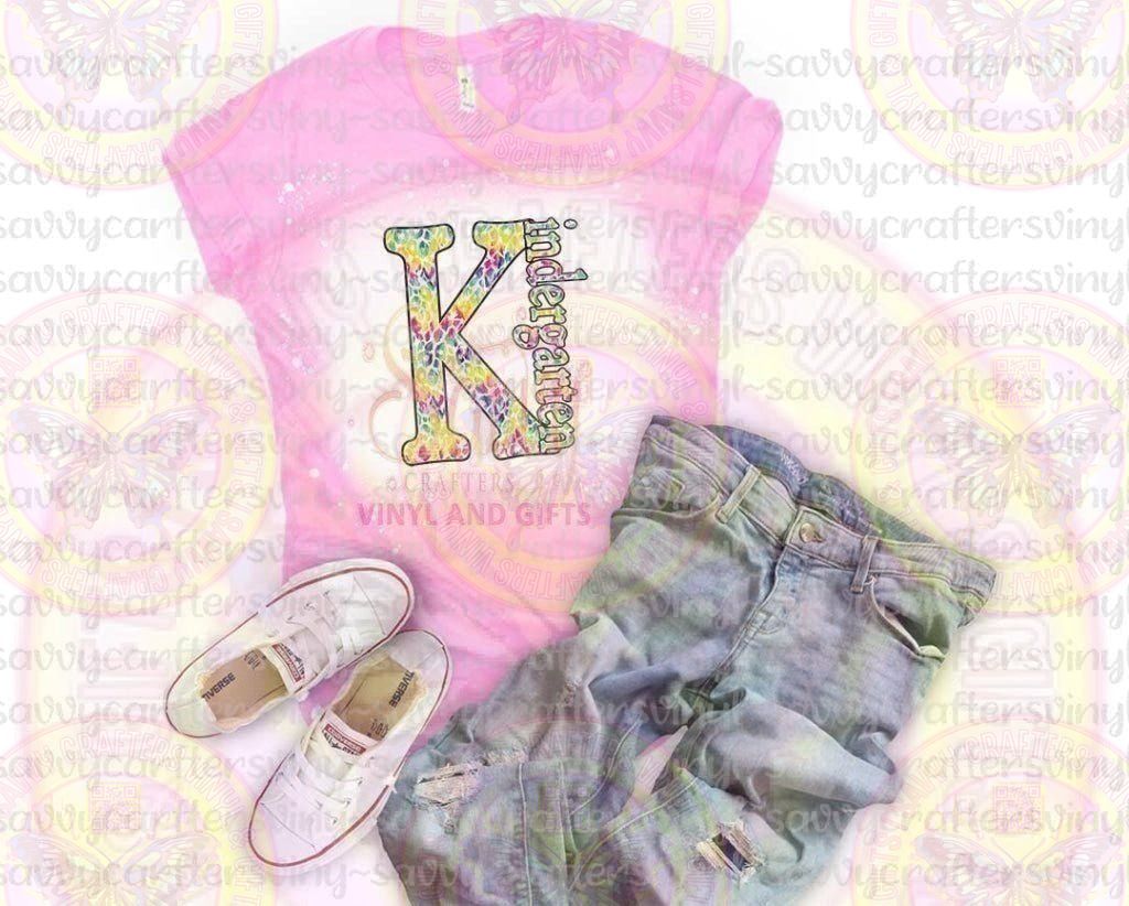 Kindergarten K Multi Cheetah - Savvy Crafters Vinyl & Gifts