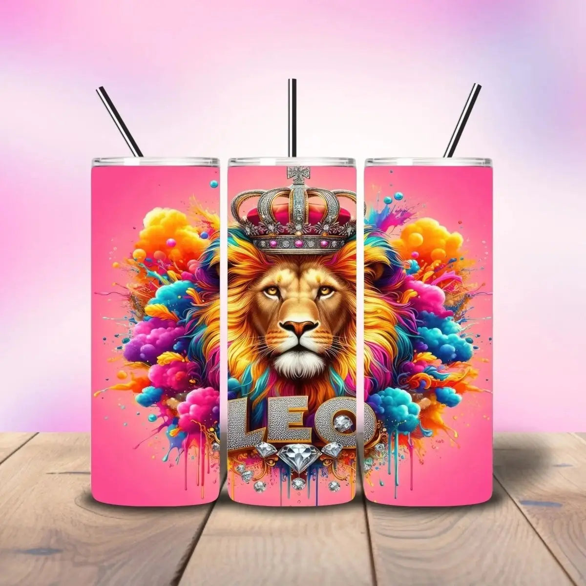 Leo Hot Pink - Fully Completed Tumbler Skinny Straight 20/30oz - Savvy Crafters Vinyl & Gifts