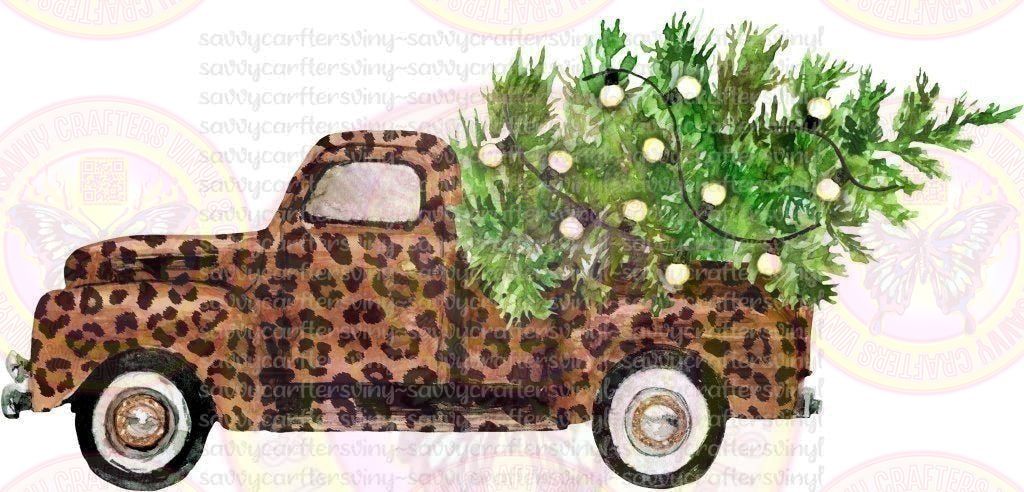Leopard Truck with Christmas Tree - Savvy Crafters Vinyl & Gifts