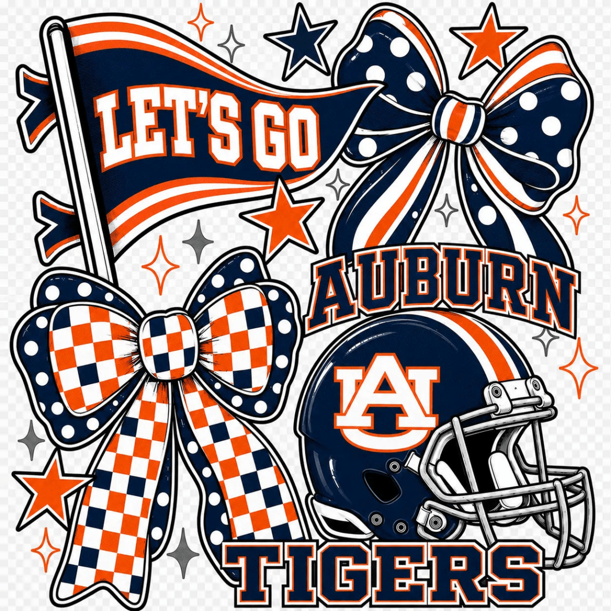 Let's Go Auburn Helmet Coquette - Savvy Crafters Vinyl & Gifts