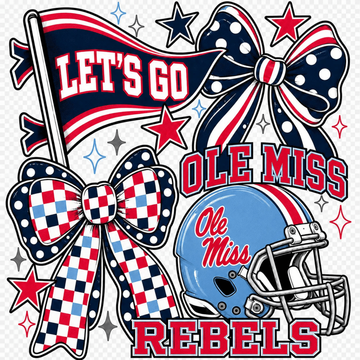 Let's Go Ole Miss Helmet Coquette - Savvy Crafters Vinyl & Gifts