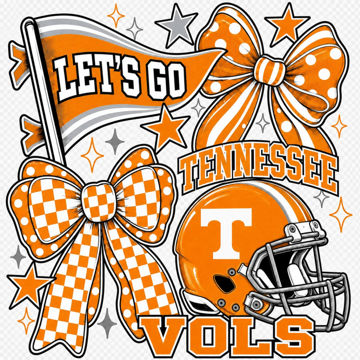 Let's Go Vols Helmet Coquette - Savvy Crafters Vinyl & Gifts
