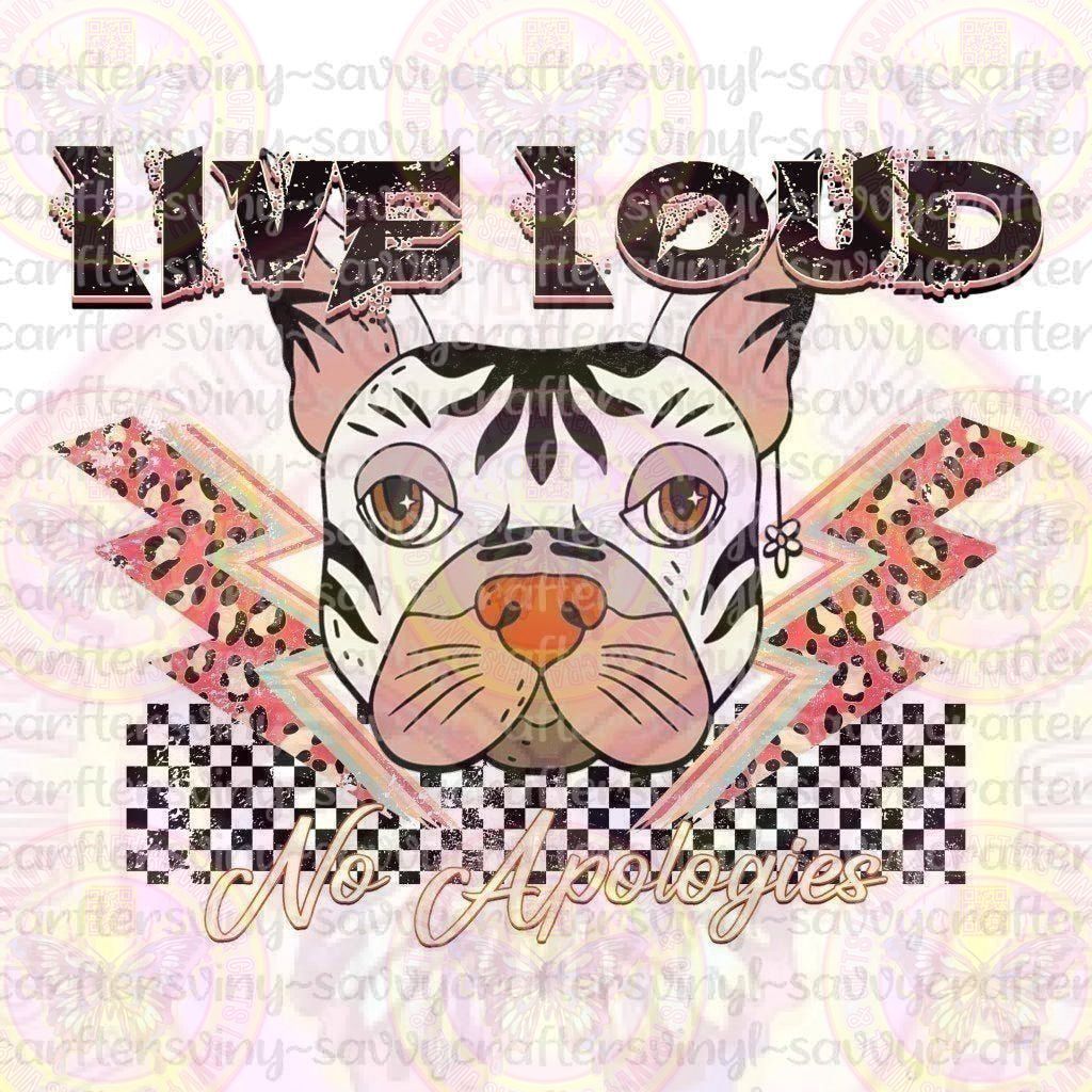 Live Loud Frenchie Boho - Savvy Crafters Vinyl & Gifts