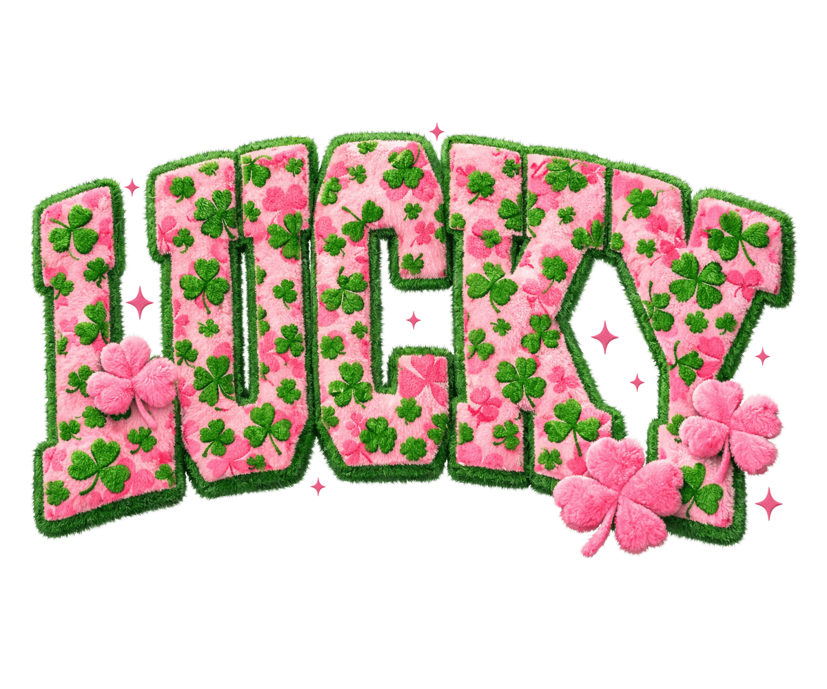 Lucky Pink Green Clovers - Savvy Crafters Vinyl & Gifts