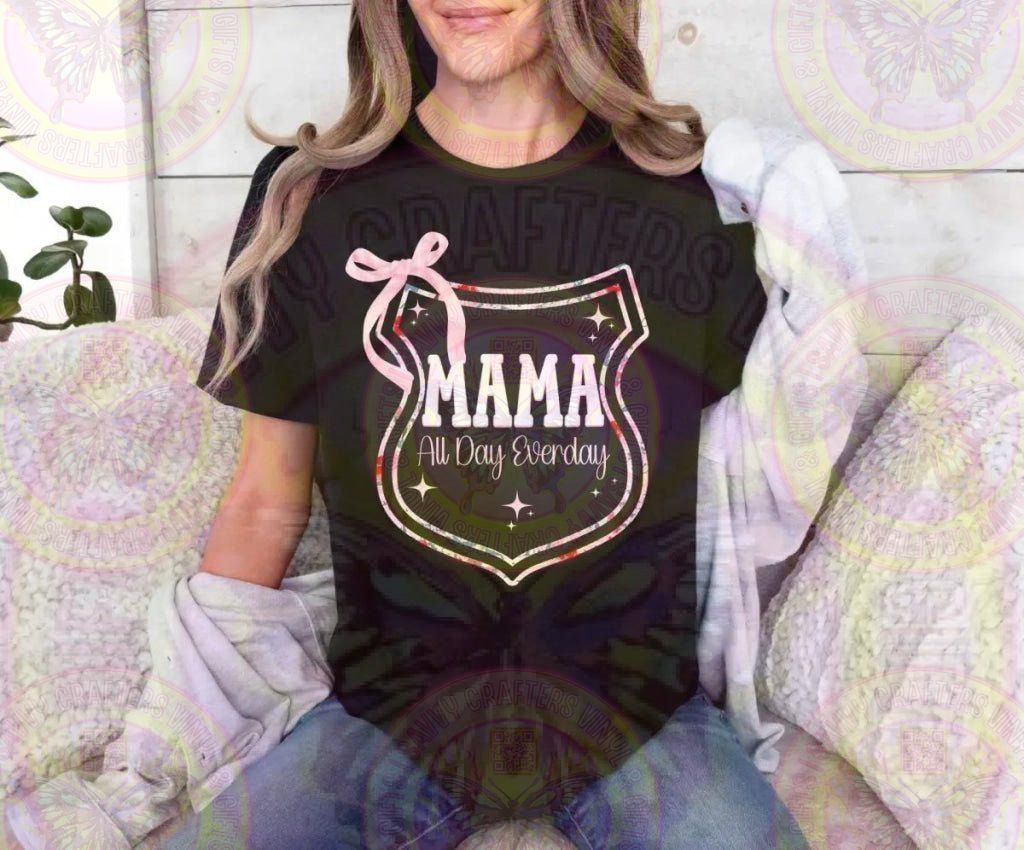 Mama Badge Coquette Full Color Transfer - Savvy Crafters Vinyl & Gifts