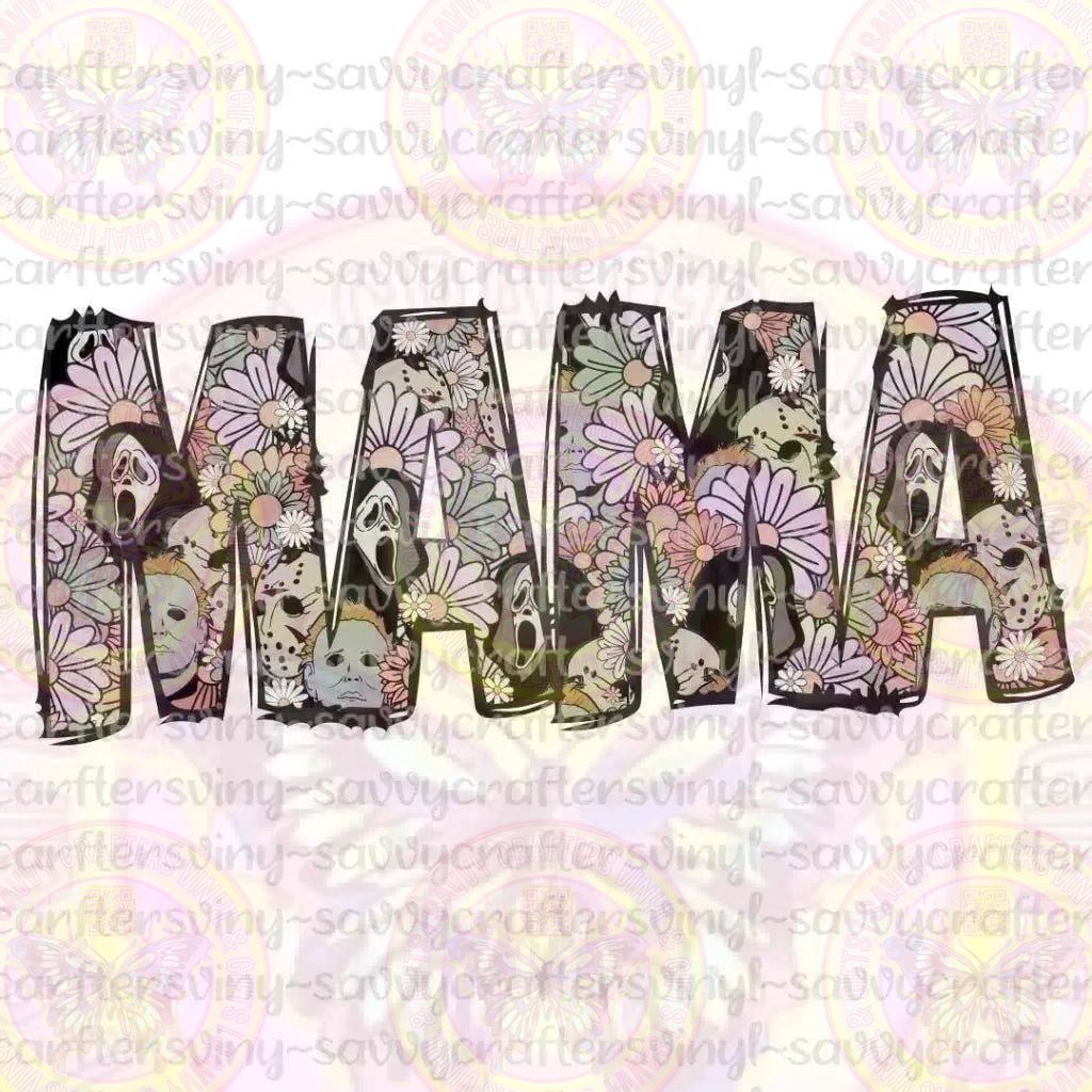 MAMA floral Ghostface Text - Savvy Crafters Vinyl & Gifts