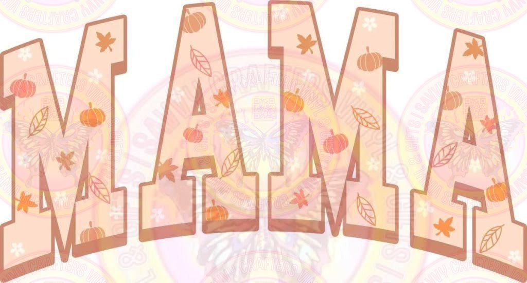 MAMA Pumpkin Pattern Varsity Font - Savvy Crafters Vinyl & Gifts