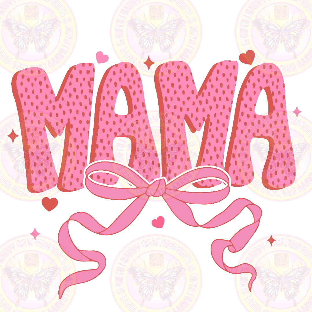 Mama Text Strawberry Pink Coquette - Savvy Crafters Vinyl & Gifts
