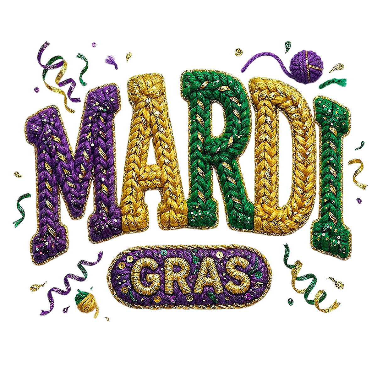 Mardi Gras Faux Yarn - Savvy Crafters Vinyl & Gifts