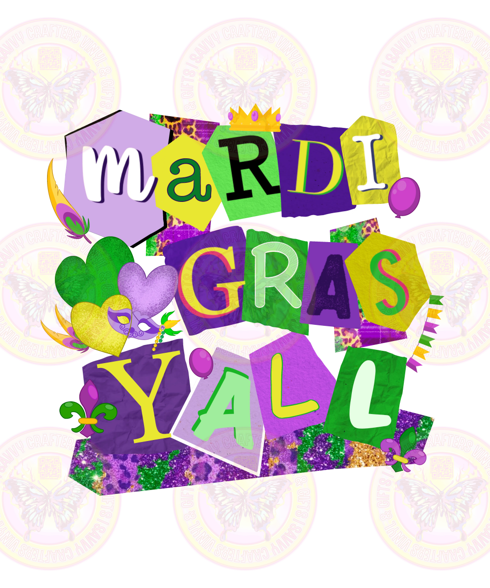 Mardi Gras News Paper Design - Savvy Crafters Vinyl & Gifts
