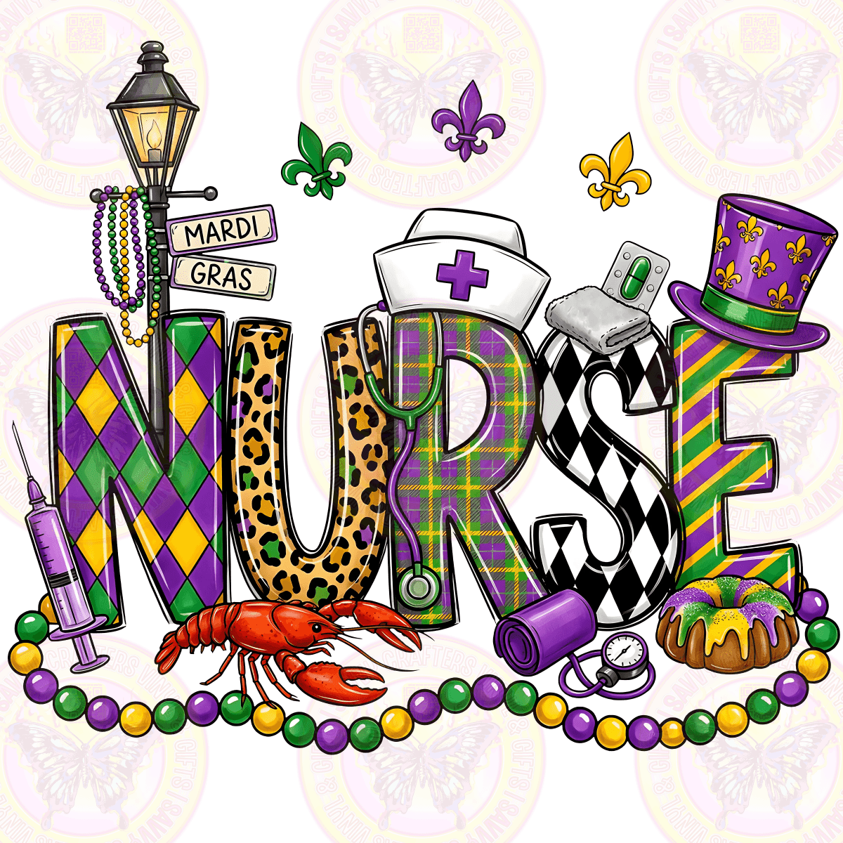 Mardi Gras Nurse - Savvy Crafters Vinyl & Gifts