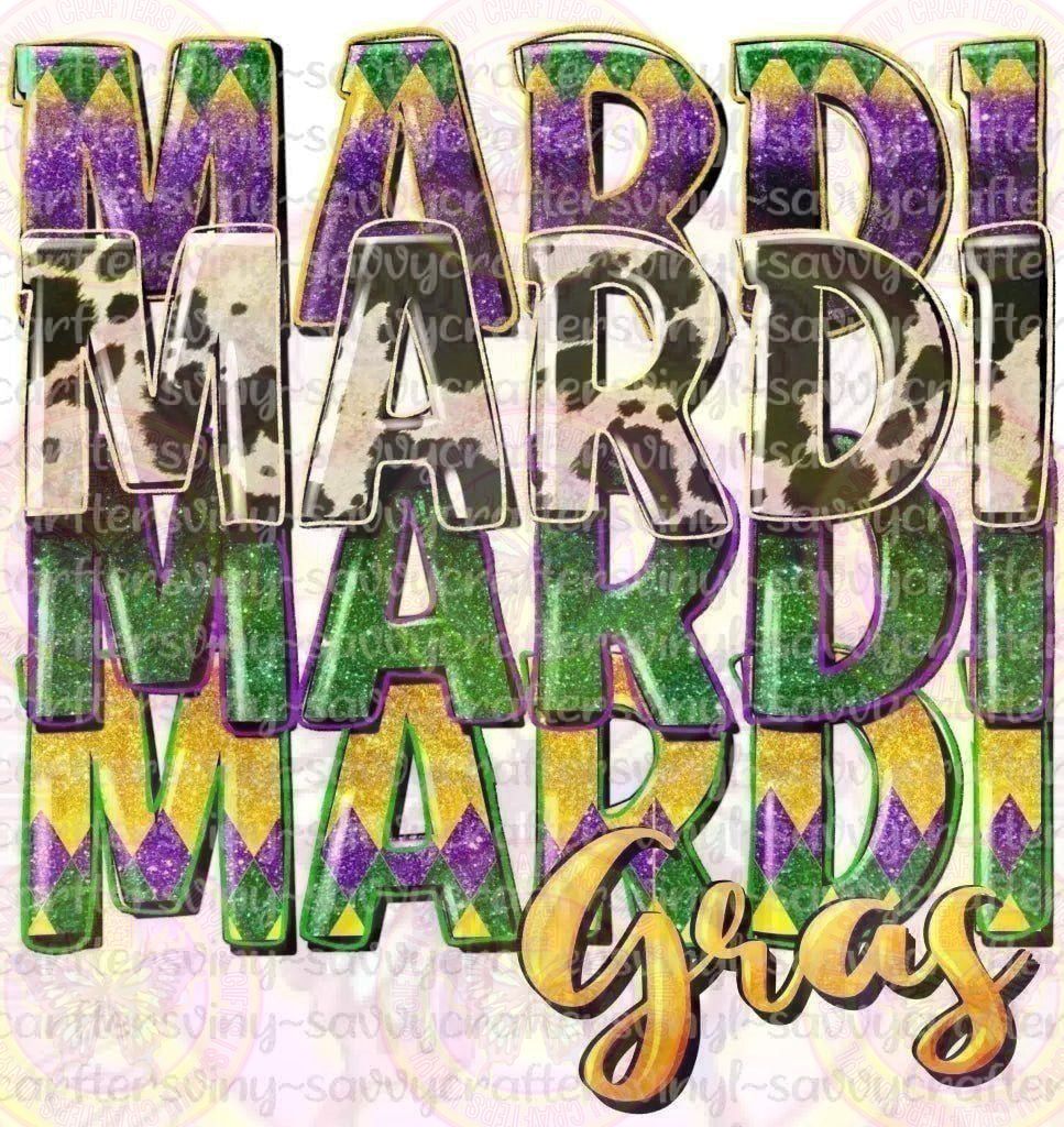Mardi Gras with Cowhide - Savvy Crafters Vinyl & Gifts