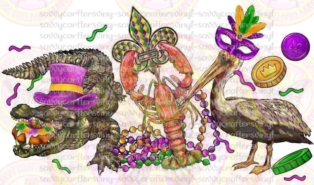 Mardi Grass Alligator - Savvy Crafters Vinyl & Gifts