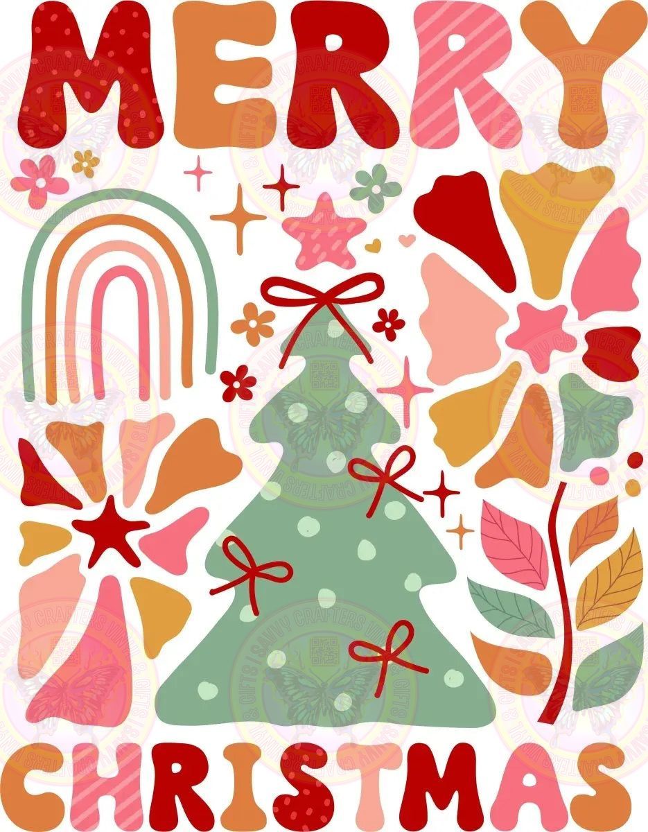 Merry Christmas Delightfully Trendy - Savvy Crafters Vinyl & Gifts
