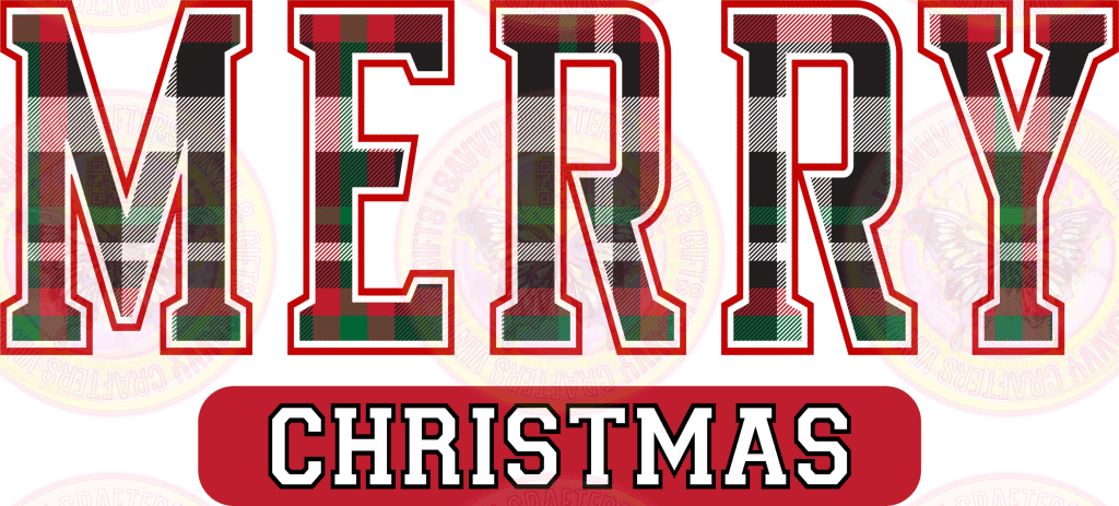 Merry Christmas Plaid - Savvy Crafters Vinyl & Gifts