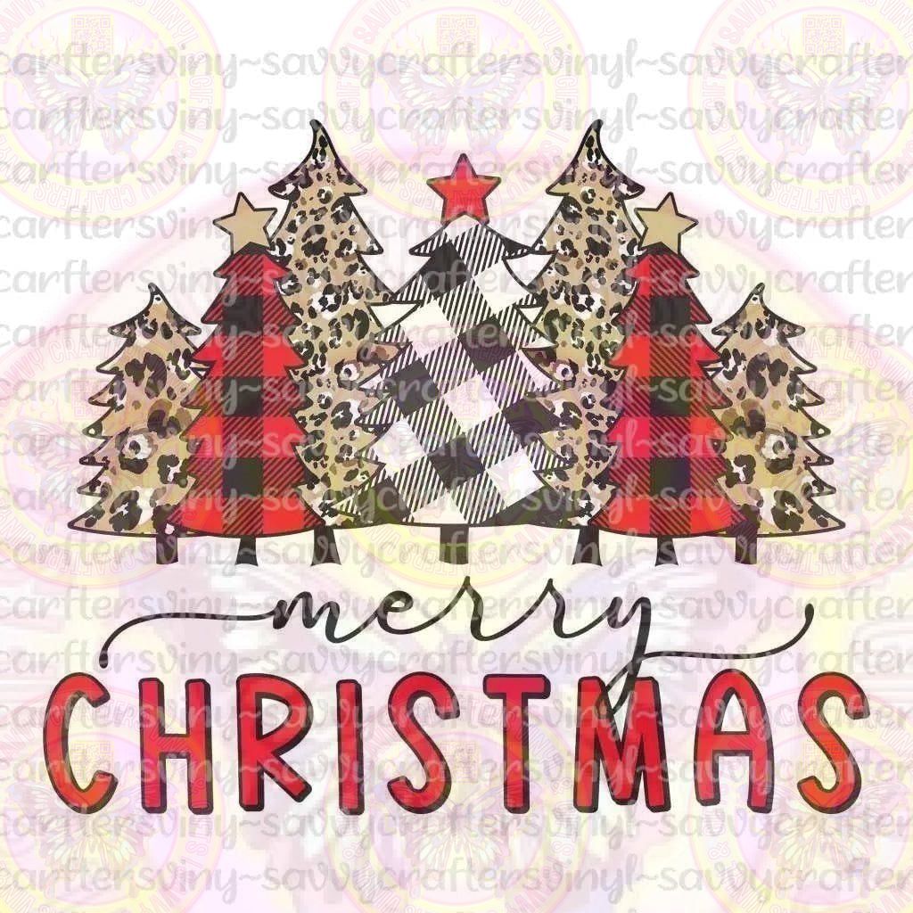 Merry Christmas Plaid Trees 7 - Savvy Crafters Vinyl & Gifts