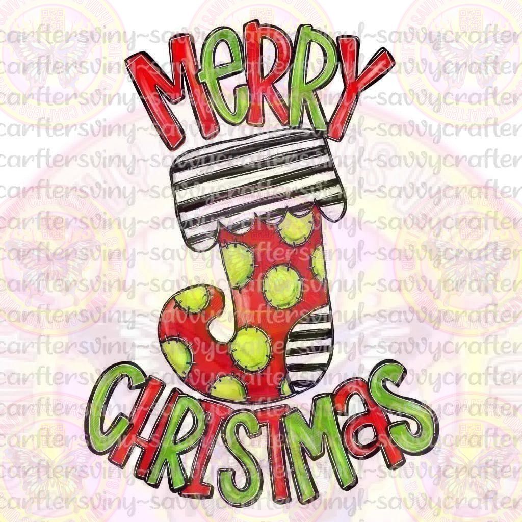 Merry Christmas Stocking - Savvy Crafters Vinyl & Gifts