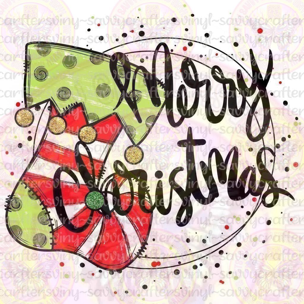 Merry Christmas Stocking Wreath - Savvy Crafters Vinyl & Gifts