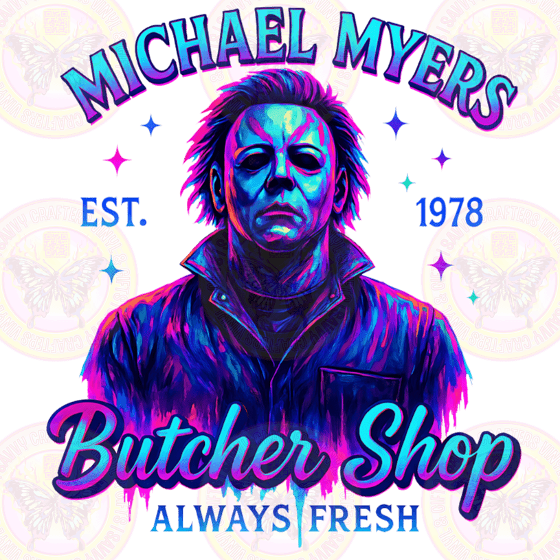 Michael Myers Killer Midnight Magenta Faux Neon - Savvy Crafters Vinyl & Gifts
