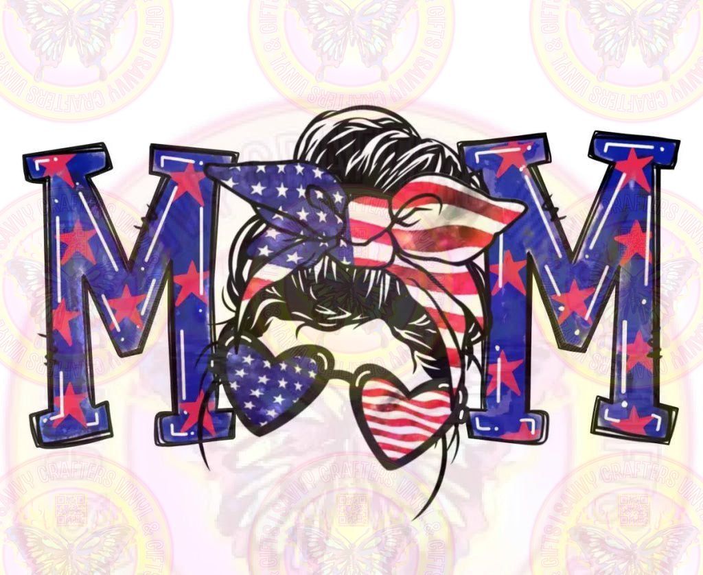 Mom America Bun head Text - Savvy Crafters Vinyl & Gifts
