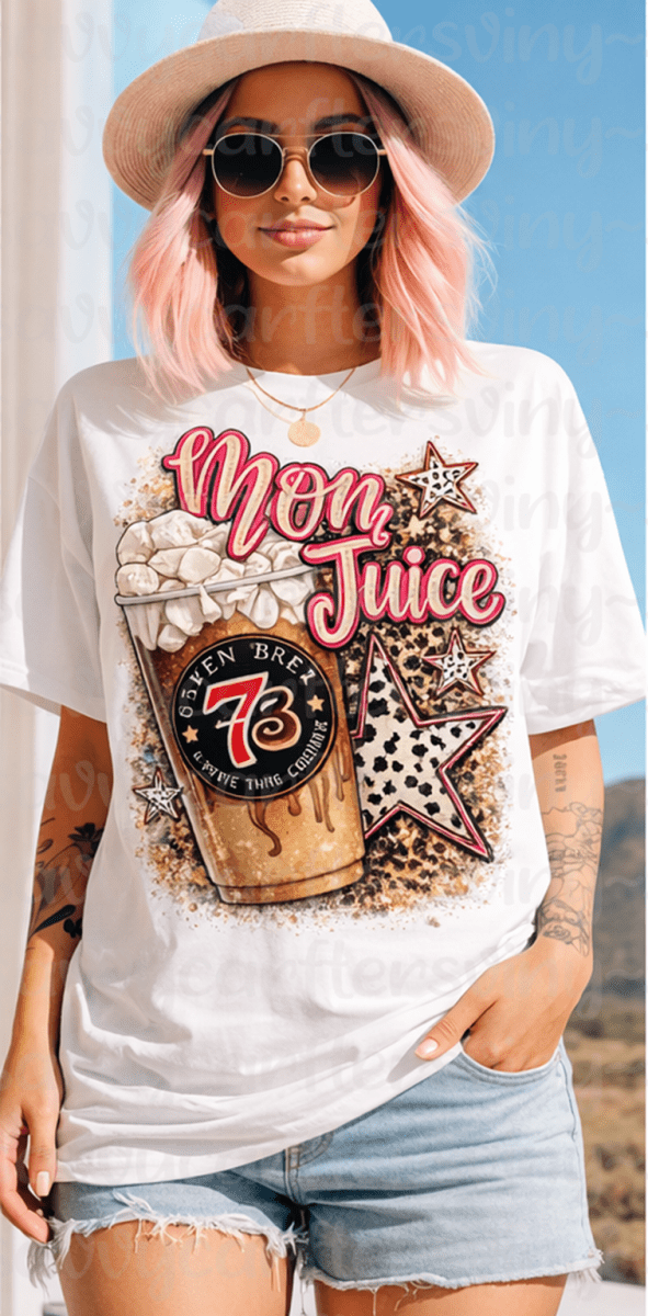 Mom Juice Coffee Lover Graphic Tee | Trendy Mama Shirt | Iced Coffee Tee | Boutique Graphic Tee - Savvy Crafters Vinyl & Gifts