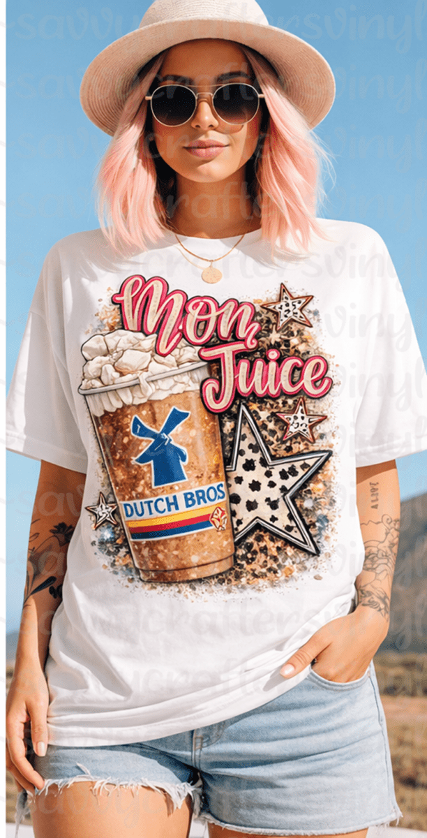 Mom Juice Coffee Lover Graphic Tee | Trendy Mama Shirt | Iced Coffee Tee | Boutique Graphic Tee - Savvy Crafters Vinyl & Gifts