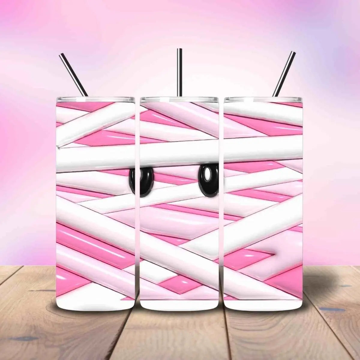 Mummy Puffy Pink Face - Fully Completed Tumbler Skinny Straight 20/30oz - Savvy Crafters Vinyl & Gifts