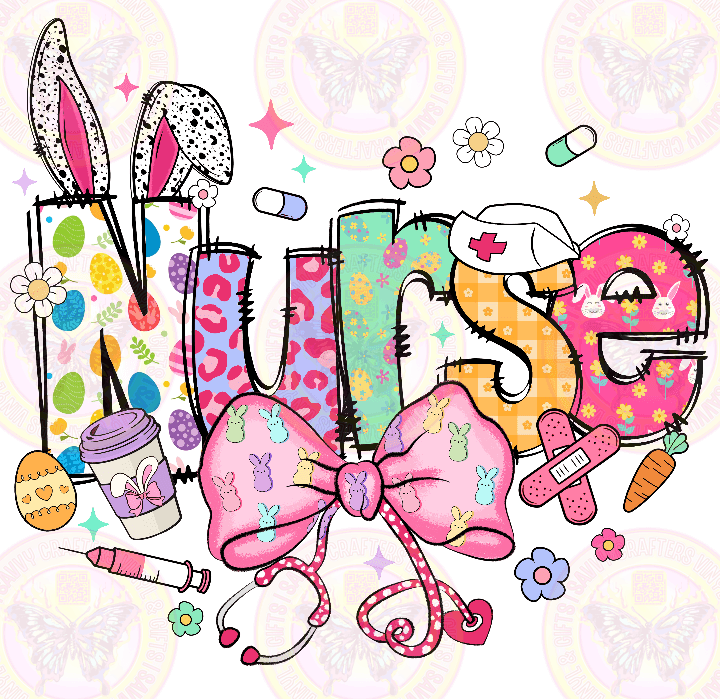Nurse Coquette Easter Bunny 2 - Savvy Crafters Vinyl & Gifts