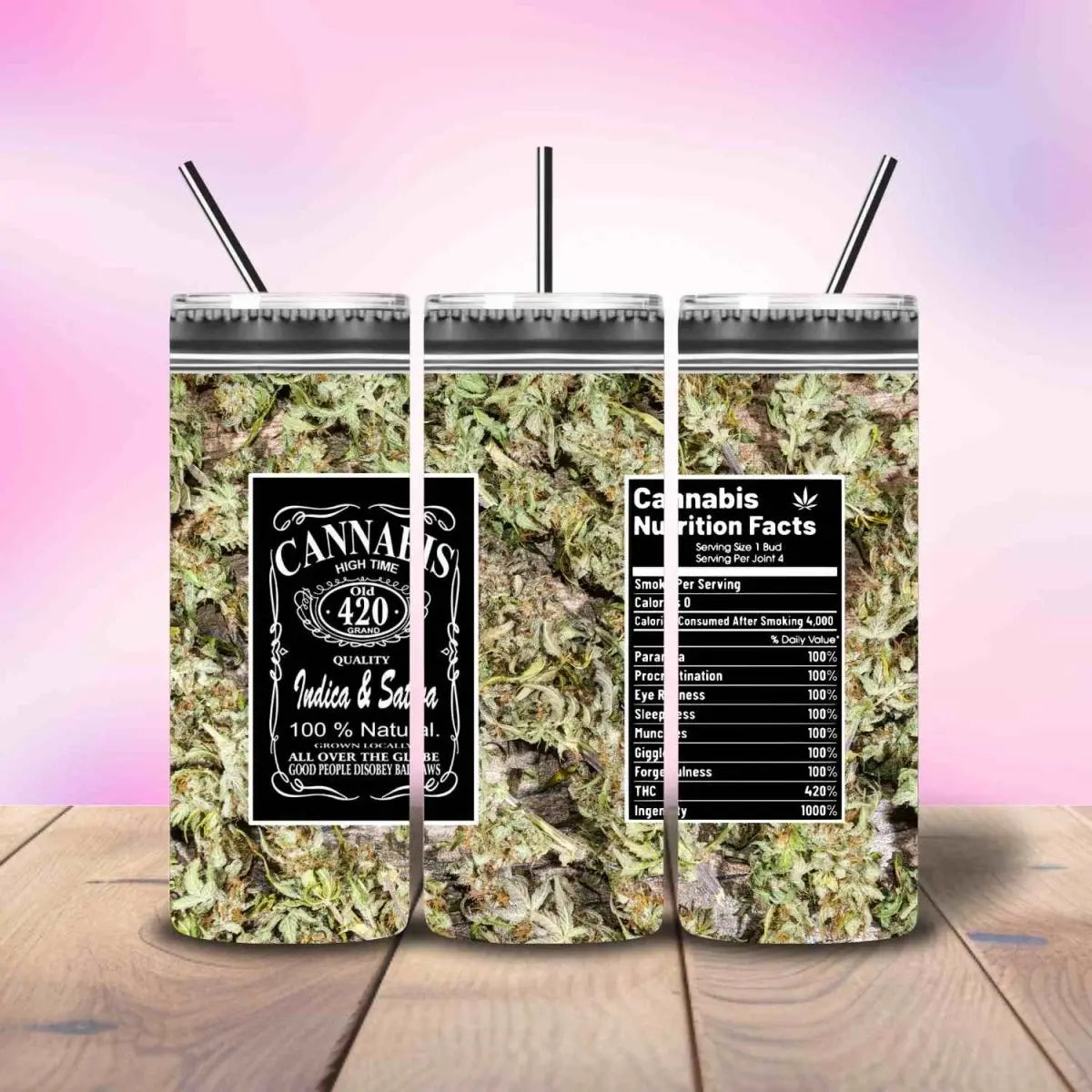 Nutritional Cannabis Baggy - Fully Completed Tumbler Skinny Straight 20/30oz - Savvy Crafters Vinyl & Gifts