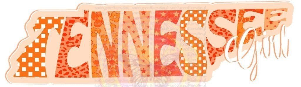 Orange Tennessee Girl State - Savvy Crafters Vinyl & Gifts