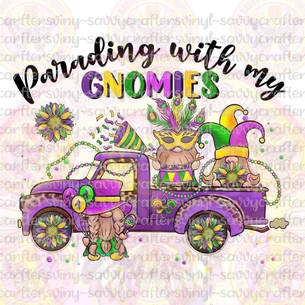 Partying with my Gnomies Mardi Gras - Savvy Crafters Vinyl & Gifts