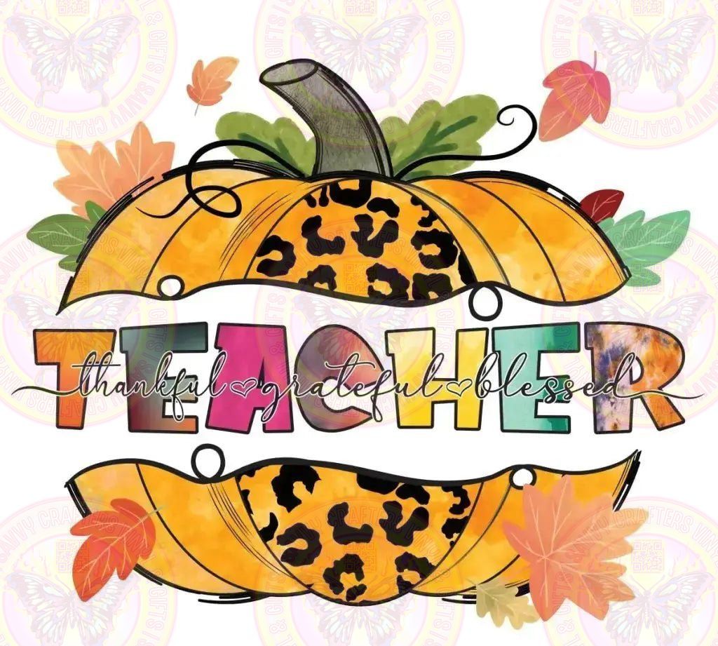 Patchwork Pumpkin Teacher Orange - Savvy Crafters Vinyl & Gifts
