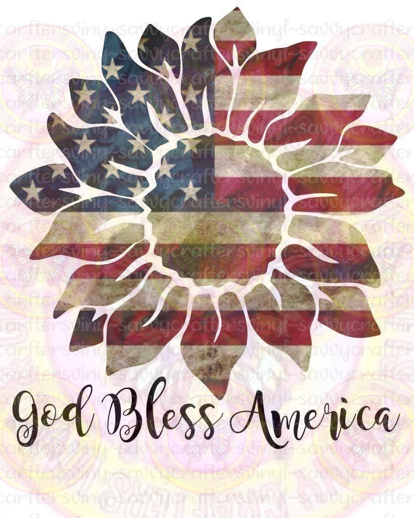 Patriotic Sunflower - Savvy Crafters Vinyl & Gifts
