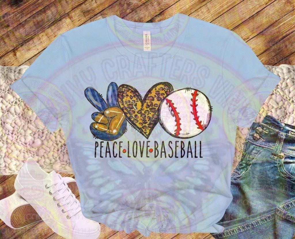 Peace Love Baseball Blue - Savvy Crafters Vinyl & Gifts