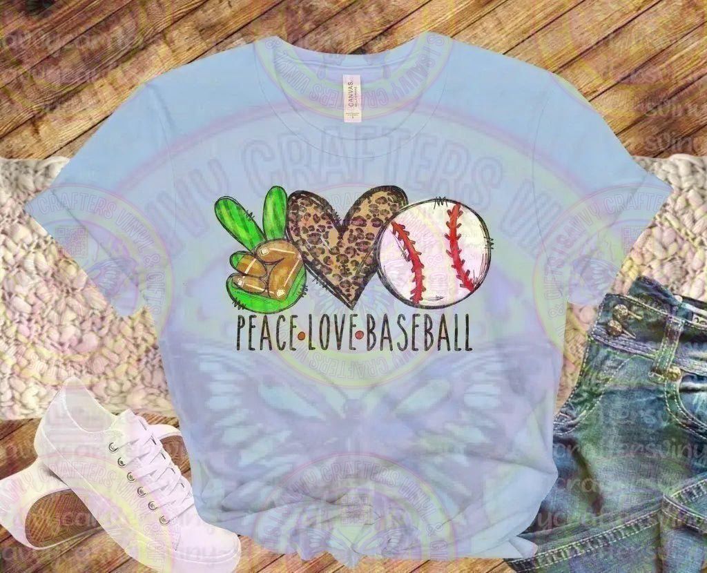 Peace Love Baseball Green - Savvy Crafters Vinyl & Gifts
