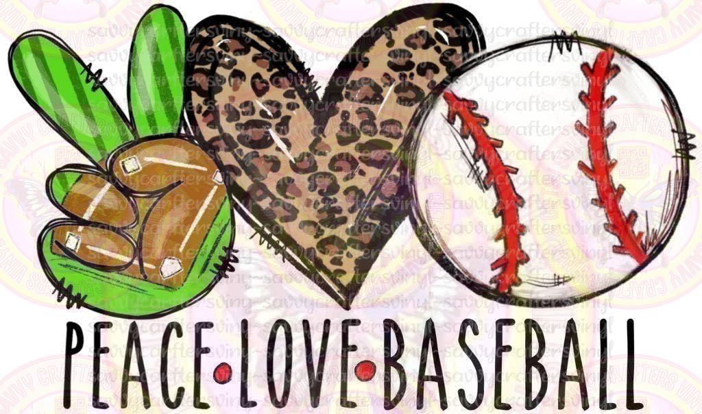 Peace Love Baseball Green - Savvy Crafters Vinyl & Gifts