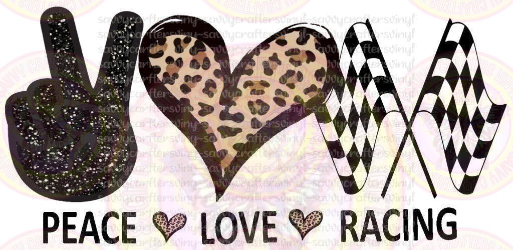 Peace Love Racing Cheetah - Savvy Crafters Vinyl & Gifts