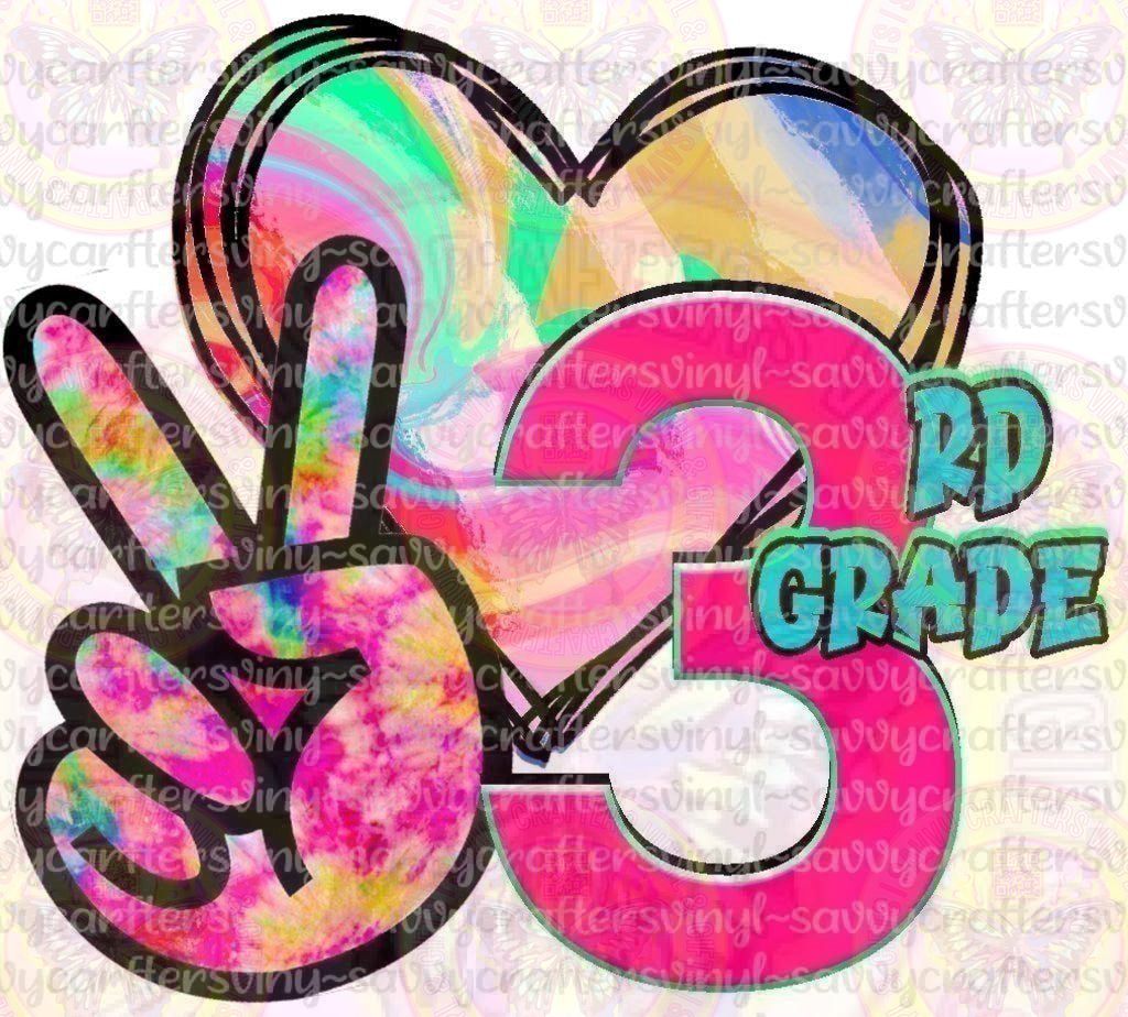 Peace Love Third Grade - Savvy Crafters Vinyl & Gifts