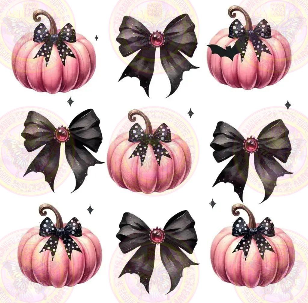 Pink Pumpkins Black Coquette Bow - Savvy Crafters Vinyl & Gifts