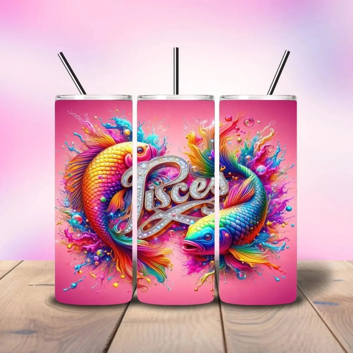 Pisces Hot Pink - Fully Completed Tumbler Skinny Straight 20/30oz - Savvy Crafters Vinyl & Gifts