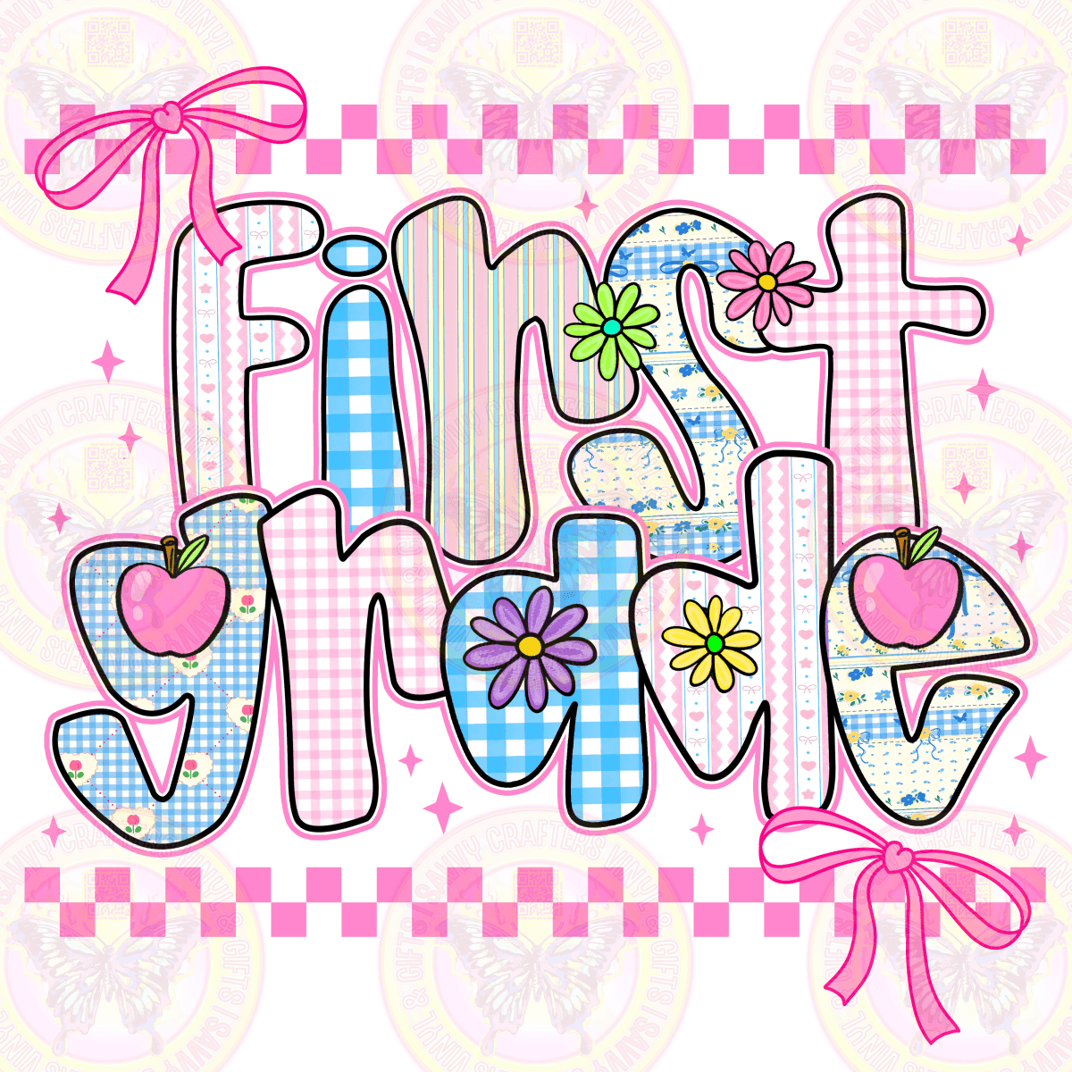 Preppy Girly Pattern Grade Levels - Savvy Crafters Vinyl & Gifts